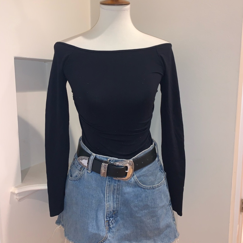FREE PEOPLE off the shoulder long sleeve top